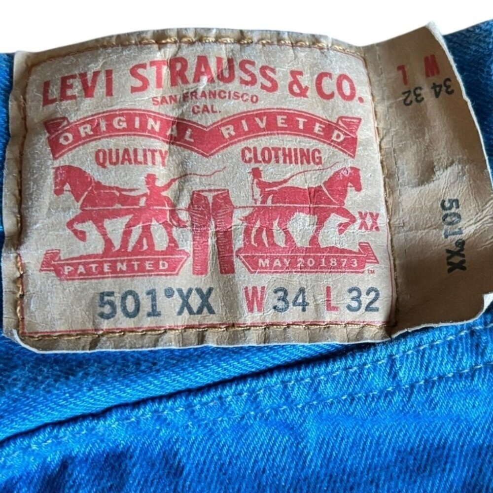 Levi's 501XX Blue Original Fit Jeans - Picture 3 of 8